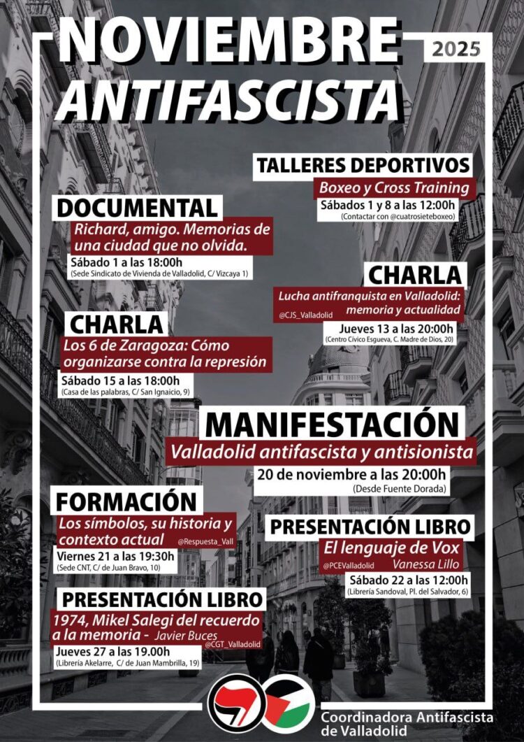 Jornadas Noviembre Antifascista 2025 en Valladolid