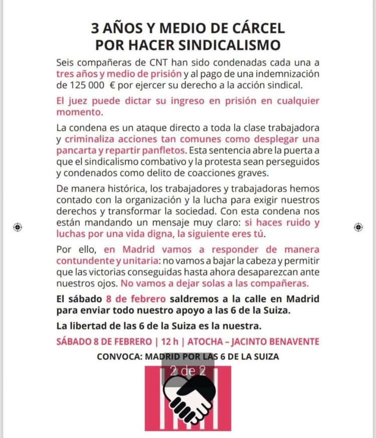 Estuvimos en la manifestación de Madrid por las #6deLaSuiza