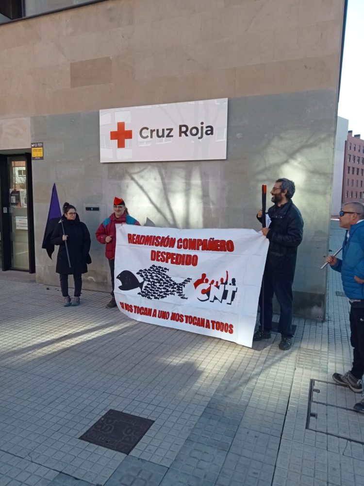 Éxito rotundo ayer en la jornada de lucha estatal de CNT por el caso de acoso en Cruz Roja Valladolid