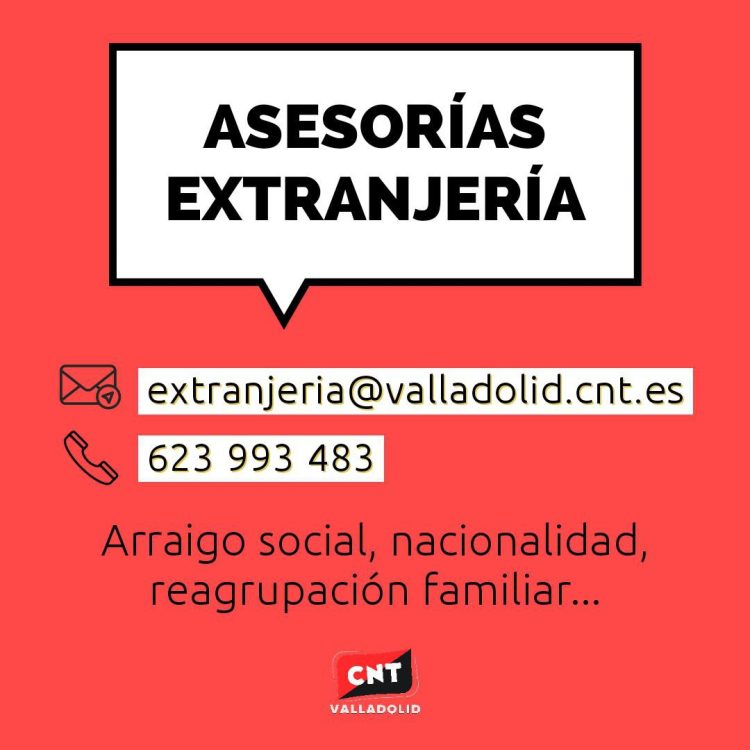 Nace el grupo de trabajo de Extranjería en CNT Valladolid