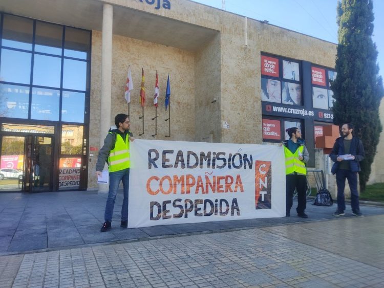 Éxito rotundo ayer en la jornada de lucha estatal de CNT por el caso de acoso en Cruz Roja Valladolid