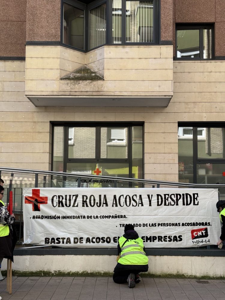 Éxito rotundo ayer en la jornada de lucha estatal de CNT por el caso de acoso en Cruz Roja Valladolid