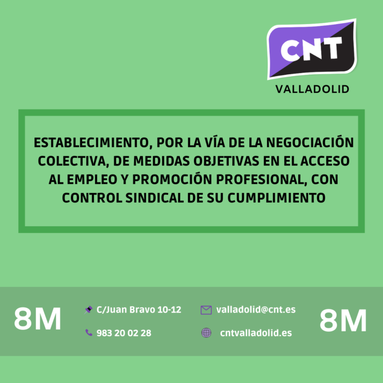 Tabla reivindicativa de CNT para el avance en igualdad y derechos