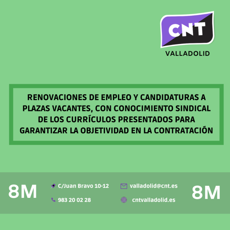 Tabla reivindicativa de CNT para el avance en igualdad y derechos