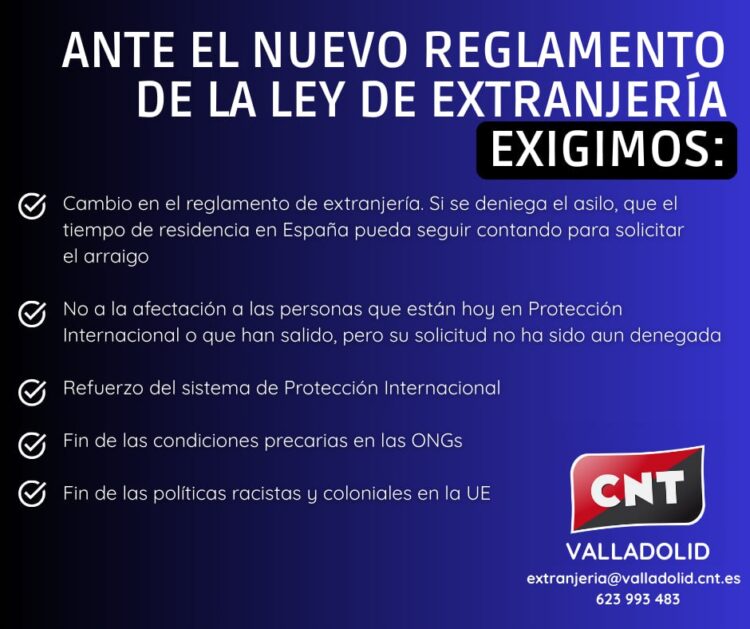 No al nuevo Reglamento de Extranjería