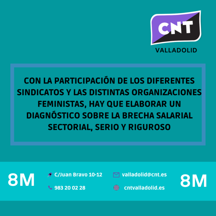Tabla reivindicativa de CNT para el avance en igualdad y derechos