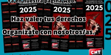 Calendario laboral subsidiario para el año 2025 del Convenio Colectivo de la industria del Metal de Valladolid