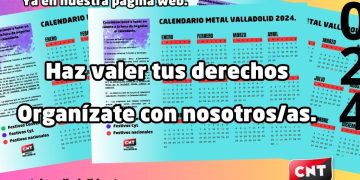 Calendario laboral subsidiario para el año 2024 del Convenio Colectivo de la industria del Metal de Valladolid