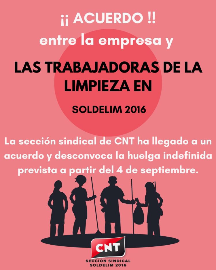 Fin de la huelga en SOLDELIM 2016 tras lograr las principales reivindicaciones