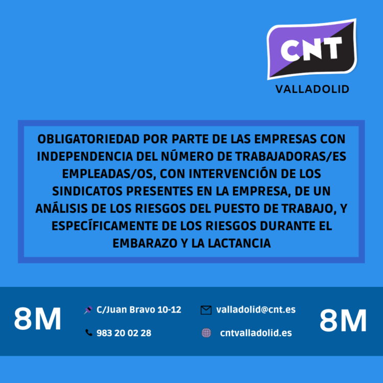 Tabla reivindicativa de CNT para el avance en igualdad y derechos