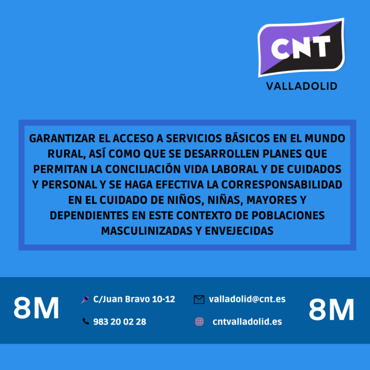Tabla reivindicativa de CNT para el avance en igualdad y derechos