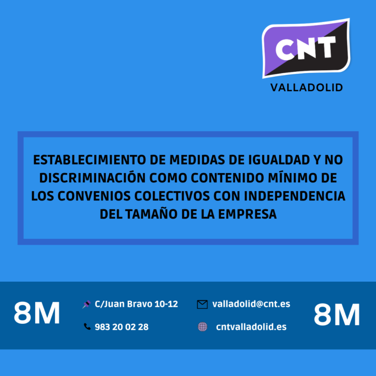 Tabla reivindicativa de CNT para el avance en igualdad y derechos