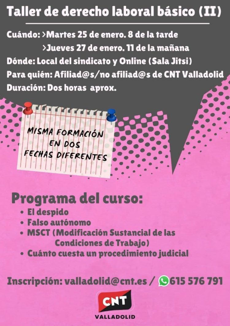 Taller de derecho laboral básico (II)