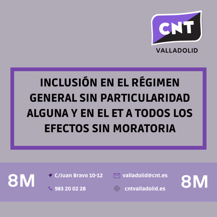 Tabla reivindicativa de CNT para el avance en igualdad y derechos