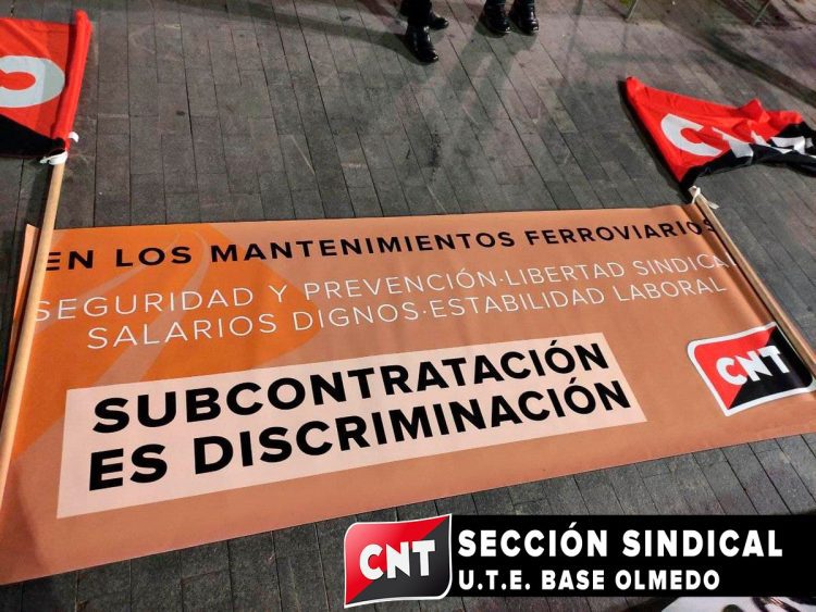 CNT contesta a la represión sindical en UTE LAV Madrid-Norte