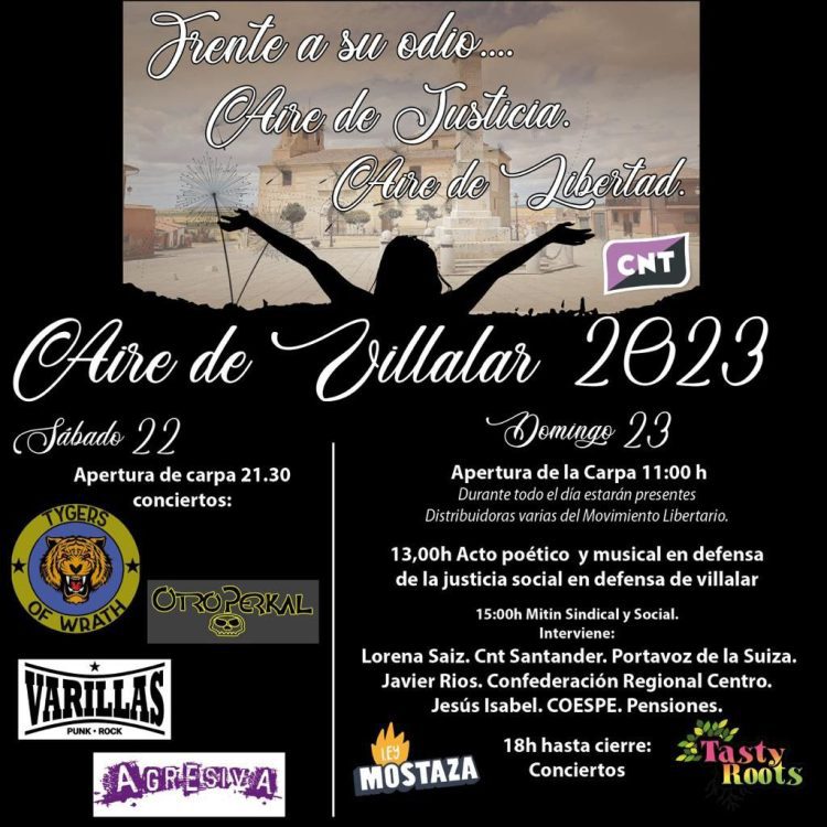 Frente a su odio, aire de justicia, aire de libertad, aire de Villalar 2023