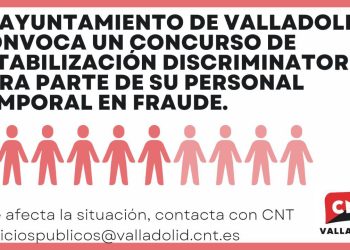 El Ayuntamiento de Valladolid convoca un concurso de estabilización discriminatorio para parte de su personal temporal en fraude